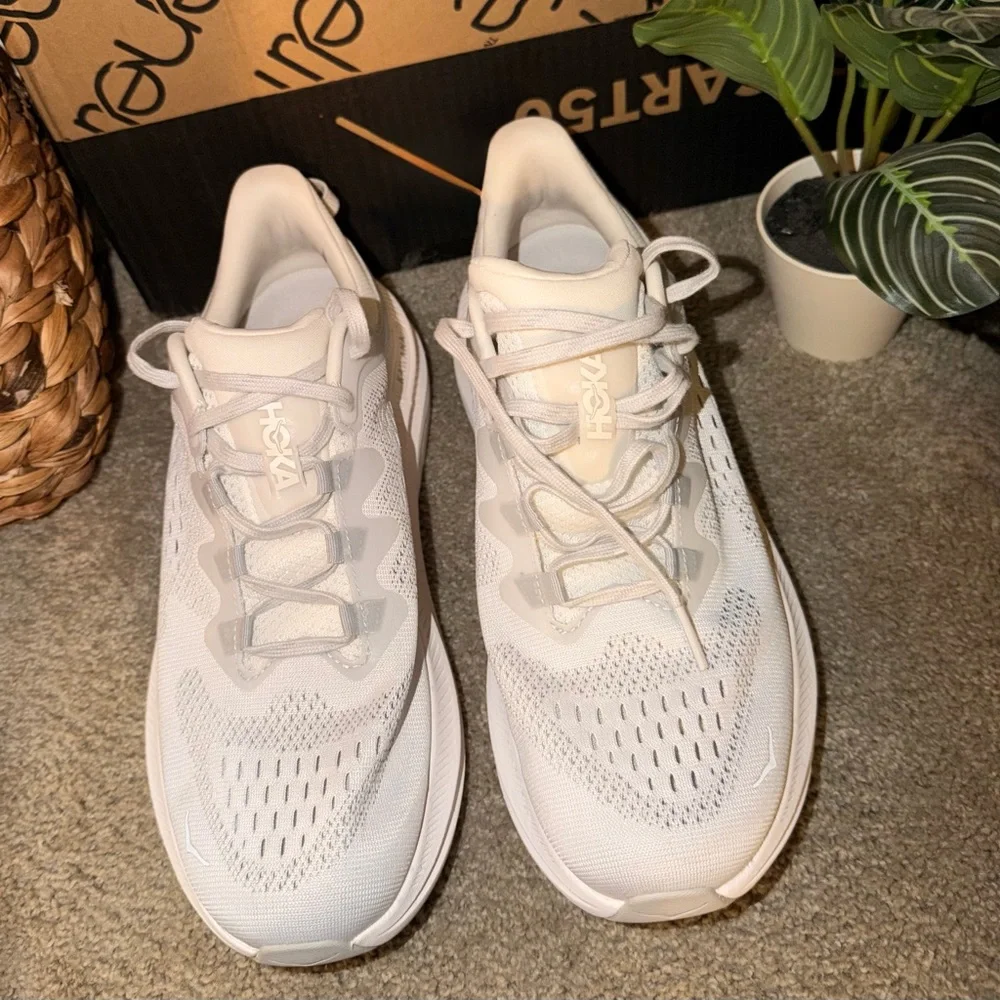 Hoka Light Gray Athletic Shoes